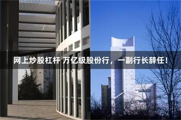网上炒股杠杆 万亿级股份行，一副行长辞任！