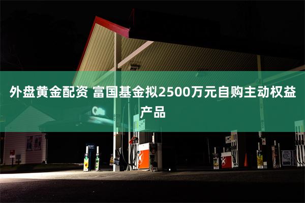 外盘黄金配资 富国基金拟2500万元自购主动权益产品