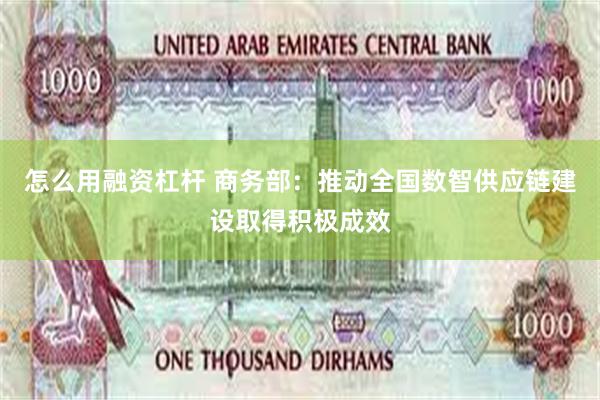 怎么用融资杠杆 商务部：推动全国数智供应链建设取得积极成效